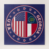 Georgien T - Shirt, Georgien Aufkleber, Puzzle (Horizontal)