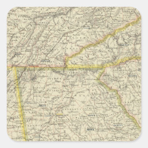 Georgien, Tennessee, Alabama Quadratischer Aufkleber