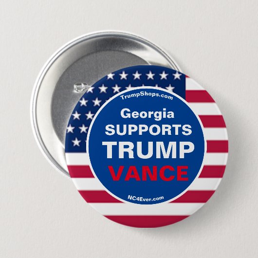 Georgien UNTERSTÜTZT TRUMP VANCE Button (Vorne & Hinten)