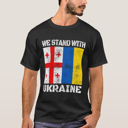 Georgien Unterstützung Ukrainisch Wir stehen mit d T-Shirt (Vorderseite)