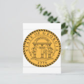 Georgien (USA) Staat Siegel Postkarte (Stehend Vorderseite)