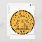 Georgien (USA) Staat Siegel Postkarte (Vorne/Hinten)