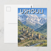 Georgien Ushguli Reise Postkarte (Vorne/Hinten)