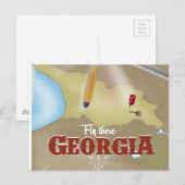 Georgien Vintages Urlaubsposter Postkarte (Vorne/Hinten)