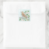 Georgien-Vogel und Blume Quadratischer Aufkleber (Tasche)