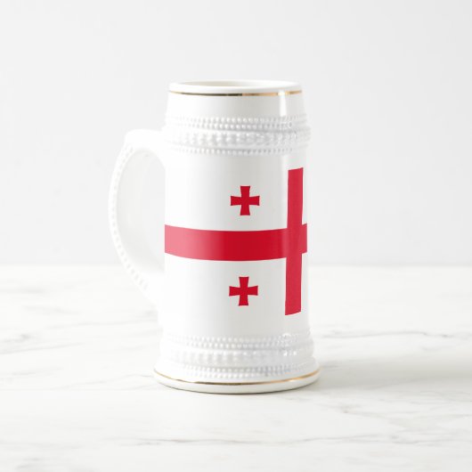 Georgienflagge Bierglas (Vorderseite Links)
