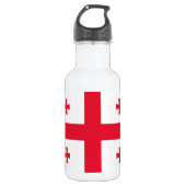 Georgienflagge Edelstahlflasche (Vorderseite)