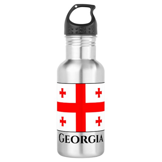Georgienflagge Edelstahlflasche (Vorderseite)