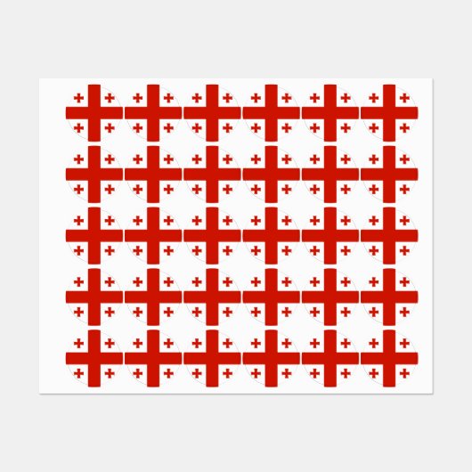 Georgienflagge Etiketten (Blatt)