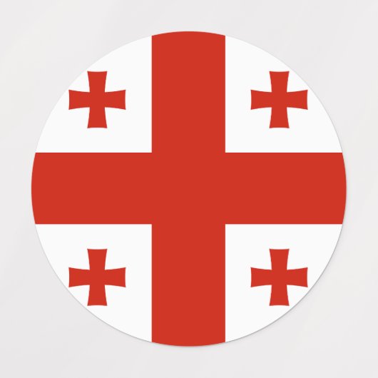 Georgienflagge Etiketten (Design 2)