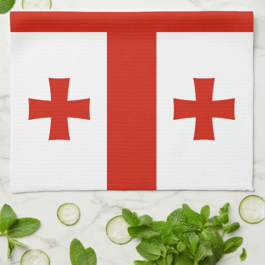 Georgienflagge Geschirrtuch (Gefaltet)