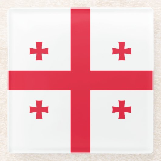 Georgienflagge Glasuntersetzer (Vorderseite)