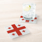 Georgienflagge Glasuntersetzer (Schrägansicht)