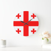 Georgienflagge Große Wanduhr (Zuhause)
