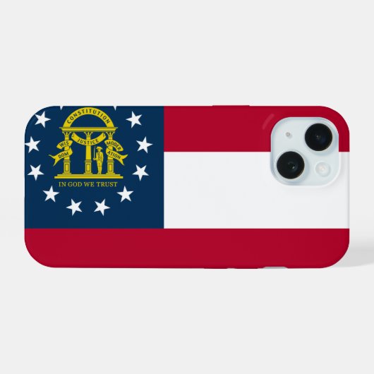 Georgienflagge iPhone 15 Hülle (Rückseite (Horizontal))