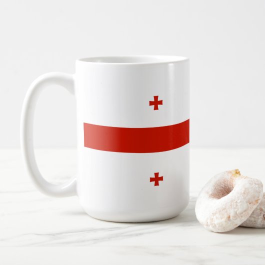 Georgienflagge Kaffeetasse (Mit Donut)