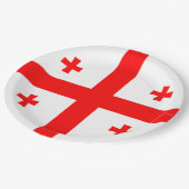 Georgienflagge Pappteller (Schrägansicht)