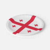 Georgienflagge Pappteller (Schrägansicht)