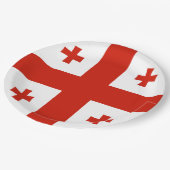 Georgienflagge Pappteller (Schrägansicht)