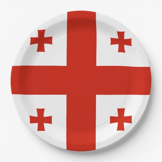 Georgienflagge Pappteller (Vorderseite)