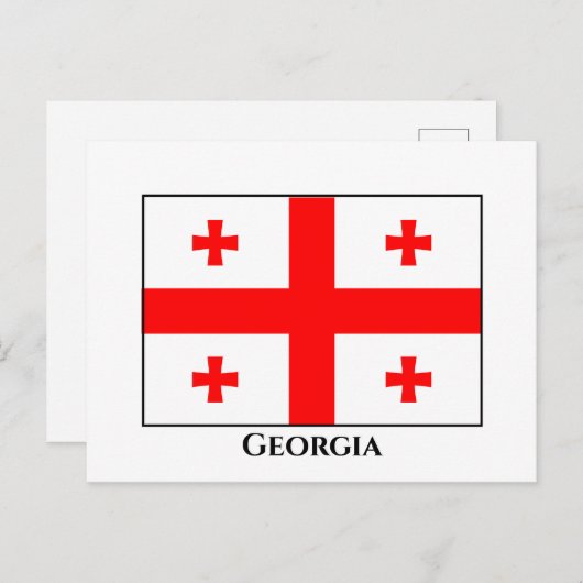 Georgienflagge Postkarte (Vorne/Hinten)