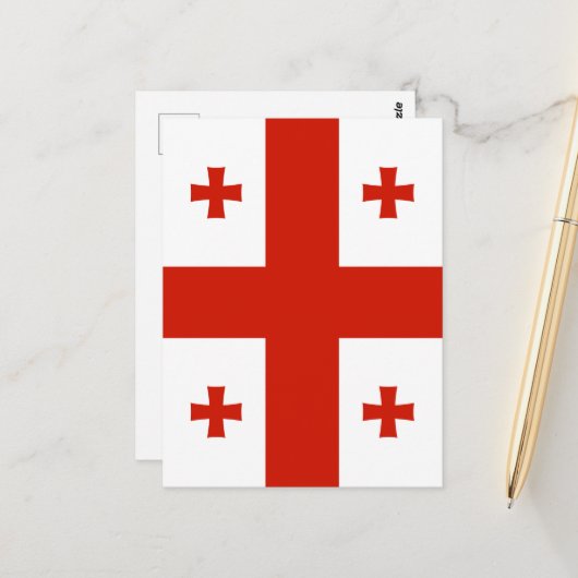 Georgienflagge Postkarte (Vorderseite/Rückseite Beispiel)