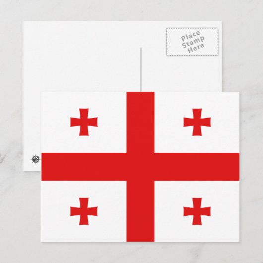 Georgienflagge Postkarte (Vorne/Hinten)