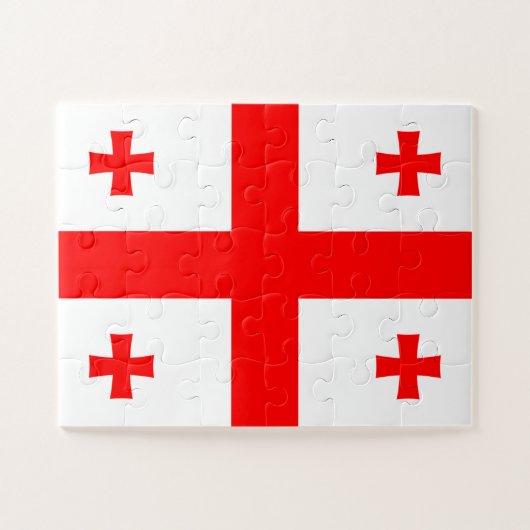 Georgienflagge Puzzle (Horizontal)