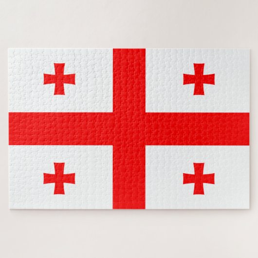 Georgienflagge Puzzle (Horizontal)