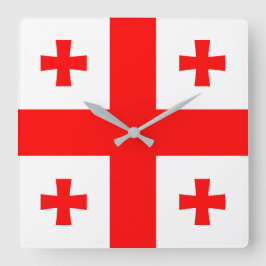 Georgienflagge Quadratische Wanduhr