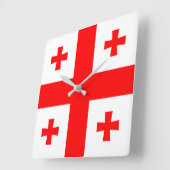 Georgienflagge Quadratische Wanduhr (Winkel)