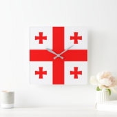 Georgienflagge Quadratische Wanduhr (Zuhause)