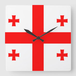Georgienflagge Quadratische Wanduhr