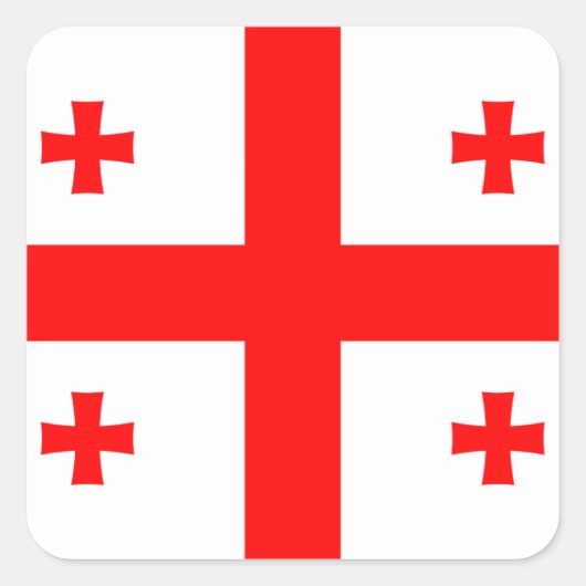 Georgienflagge Quadratischer Aufkleber (Vorderseite)