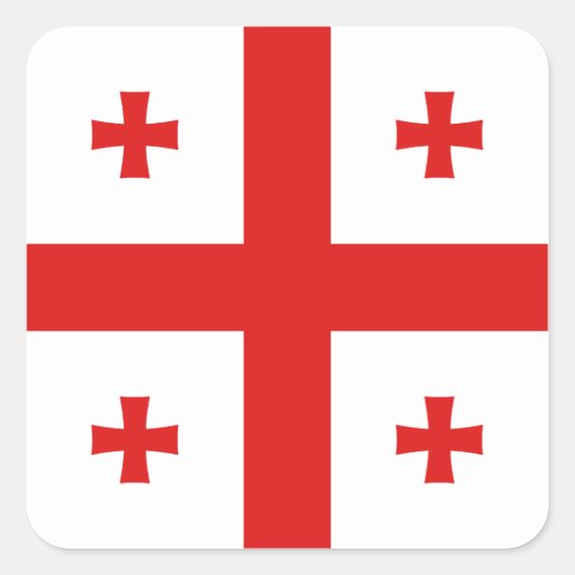 Georgienflagge Quadratischer Aufkleber (Vorderseite)