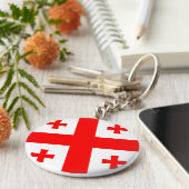 Georgienflagge Schlüsselanhänger (Seite)