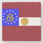 Georgienflagge Steinuntersetzer (Vorderseite)