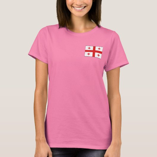 Georgienflagge und georgischer T - Shirt (Vorderseite)