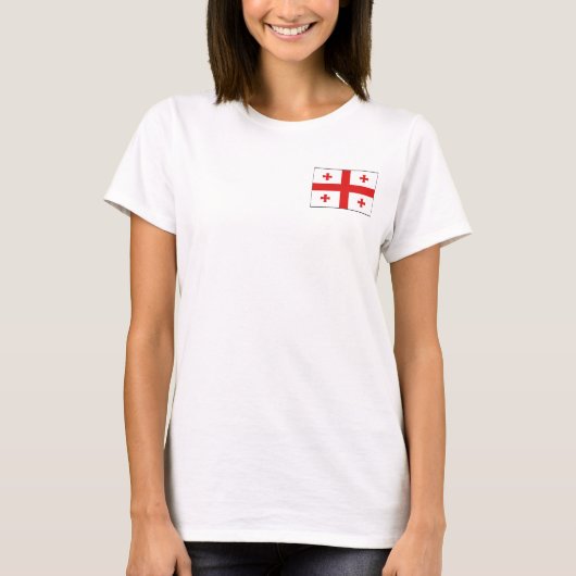 Georgienflagge und georgischer T - Shirt (Vorderseite)