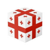 Georgienflagge Würfel (Vorderseite Schrägansicht)