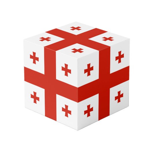 Georgienflagge Würfel (Vorderseite Schrägansicht)