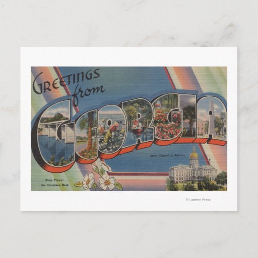 GeorgienGroße BuchstabenszenenGeorgien Postkarte (Vorderseite)