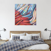 Georgienische Staatsflagge - Canvas Print Leinwanddruck (Insitu (Schlafzimmer))