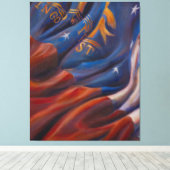 Georgienische Staatsflagge - Canvas Print Leinwanddruck (Insitu (Holzboden))