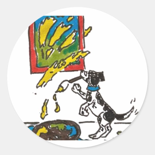 Georgienmalerei Runder Aufkleber (Vorderseite)