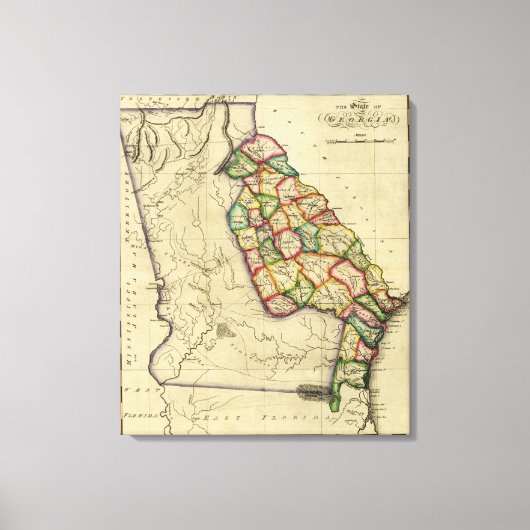 GeorgienPanoramakarteGeorgien Leinwanddruck (Vorderseite)