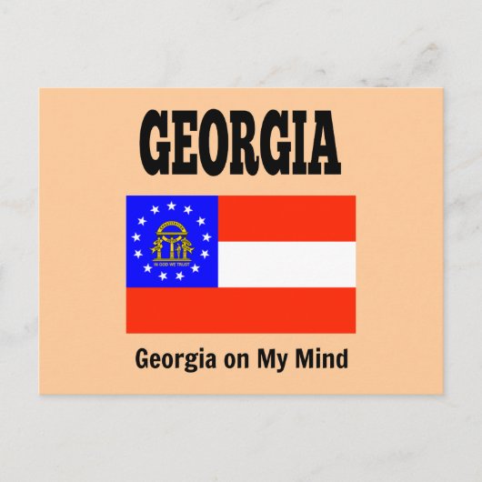 Georgiens Flagge und Slogan Postkarte (Vorderseite)