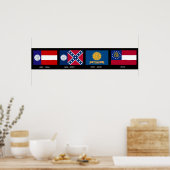 Georgiens Staatsflaggen von 1920 bis heute Poster (Küche)