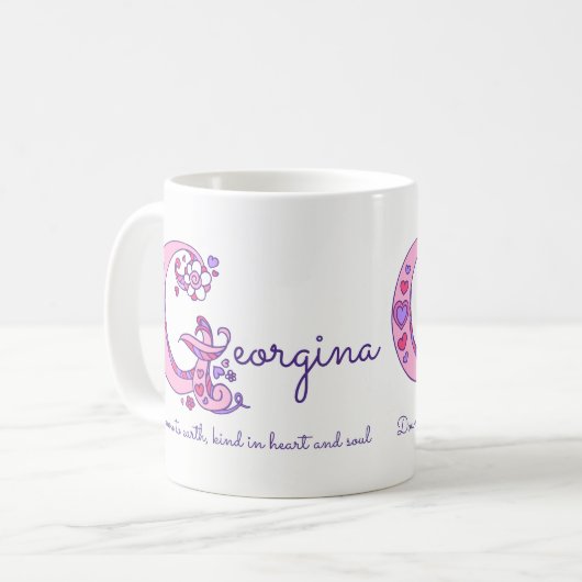 Georginanamensbedeutung dekorative kaffeetasse (Vorderseite Links)