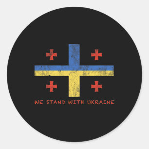 Georgisch-ukrainische Flagge - Befreundete Länder Runder Aufkleber